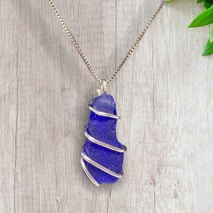 Dainty Wire Wrapped Sea Glass Pendant